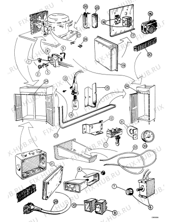 Взрыв-схема холодильника Electrolux UK700W - Схема узла Control 113